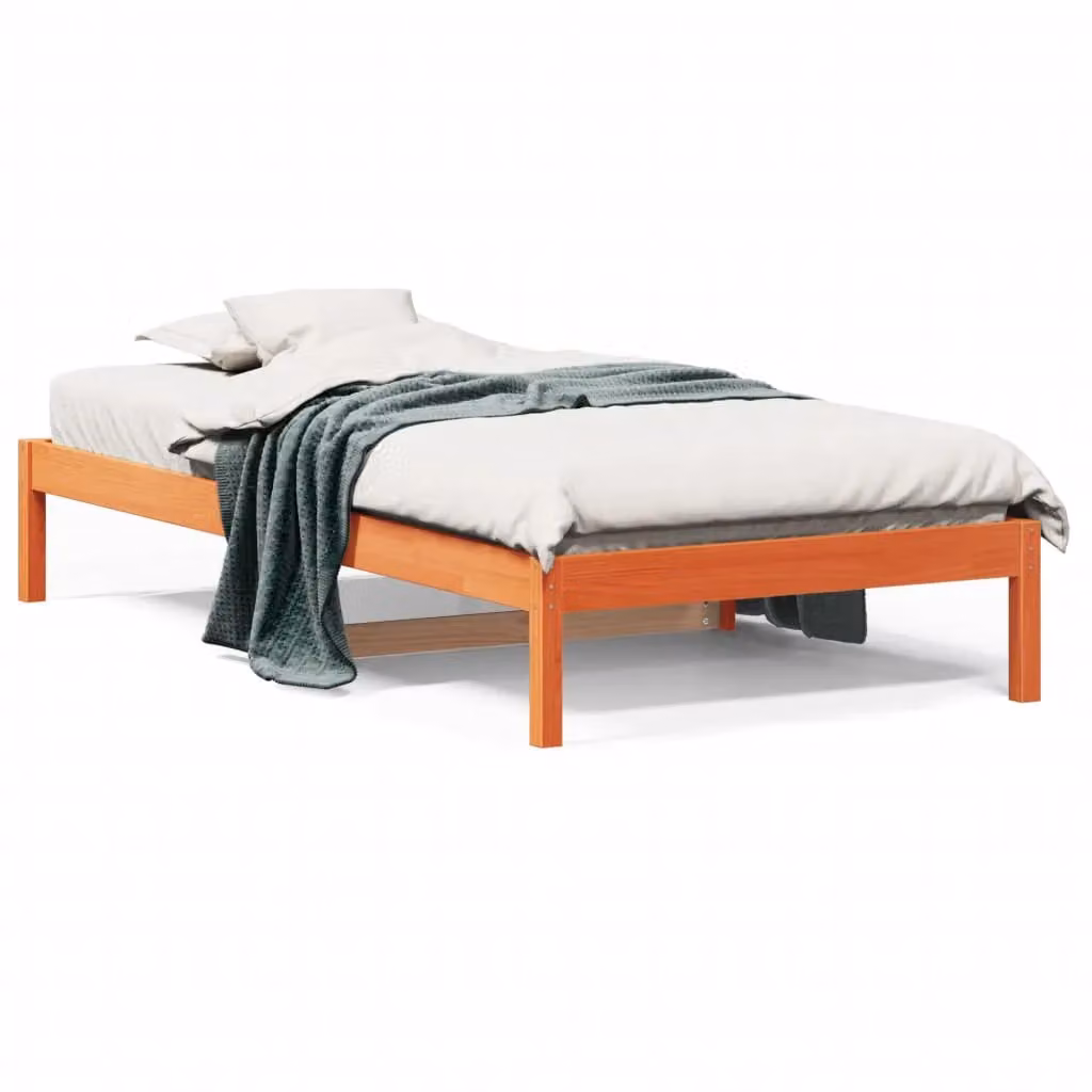 Berkfield Home Rustic Wax Brown Solid Wood Pine Day Bed W/D/H: 80 x 200 cm – 2