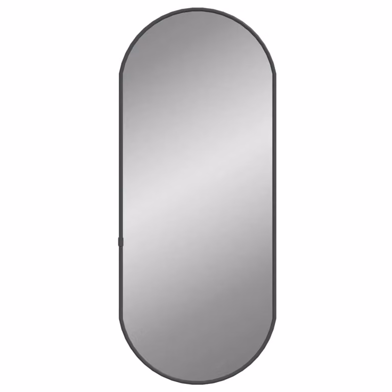 Berkfield Home Oval Wall Mirror in Black, W: 60 cm, H: 25 cm