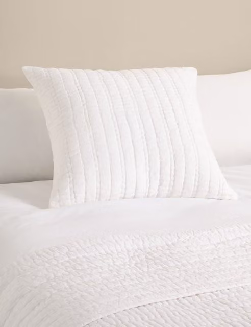 M&S White Pure Linen Textured Square Decorative Cushion