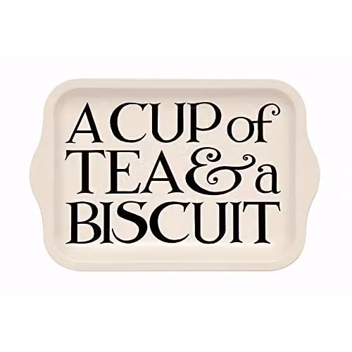Emma Bridgewater Black Toast Small Rectangular Tin Tray, Black, W: 24.0 cm, D: 15.9 cm, H: 1.5 cm – 1