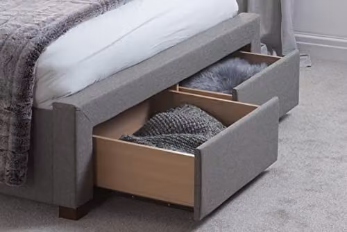 Birlea Valentino Upholstered Storage Bed with Drawers in Grey, 140 x 200 cm – 2