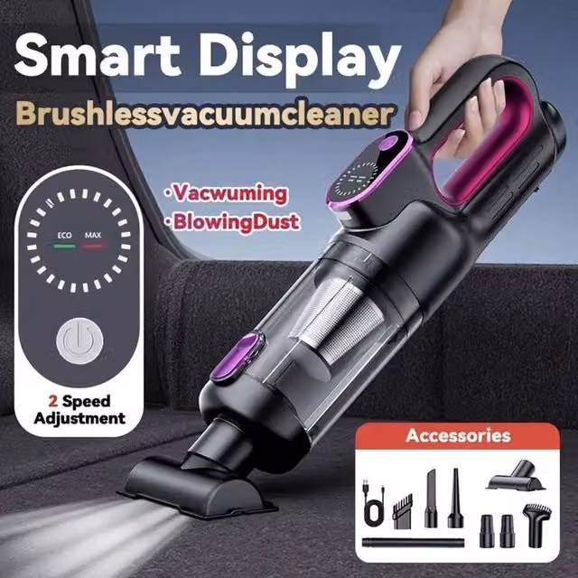 VOGREX High Power Rechargeable Wet and Dry Handheld Car Vacuum Cleaner in Black and Multicolour – 1