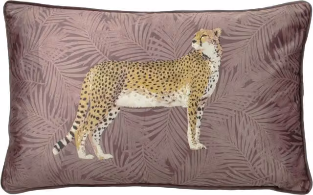Make it a Home Cheetah Forest Velvet Cushion in Pink Polyester