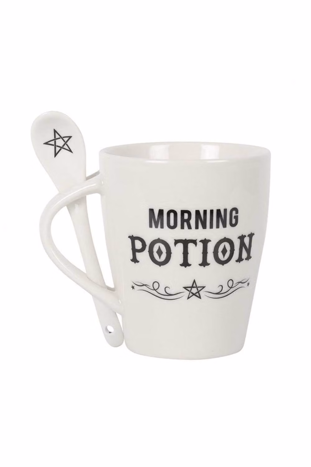 KDMD Morning Potion Ceramic and Bone China Mug and Spoon Set in White – 3