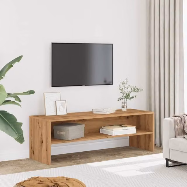 Berkfield Home Artisan Oak TV Cabinet in Brown, W/D/H: 120 x 40 x 40 cm – 1