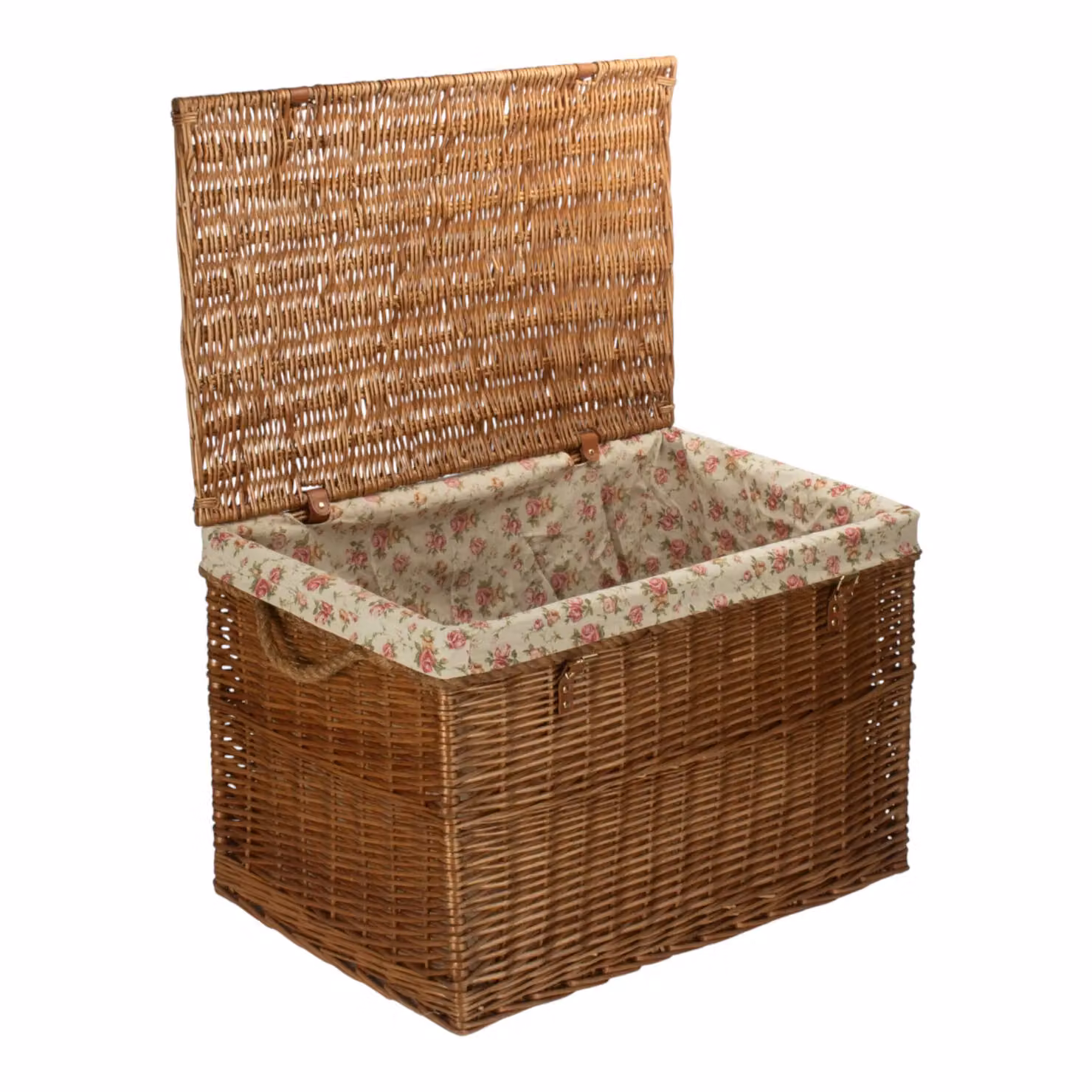 Large Light Steamed Wicker Storage Hamper in Red or Brown – 3