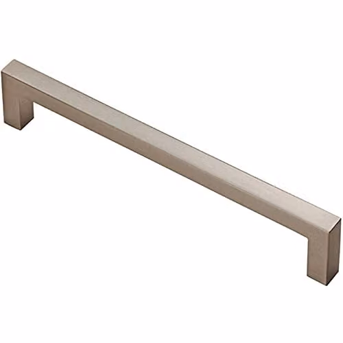 Loops Square Block Bar Pull Handle in Brushed Silver, 170 x 10 mm with 160 mm Fixing Centres