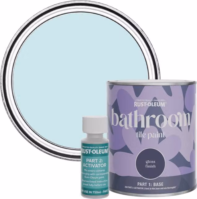 Rust-Oleum Bathroom Tile Paint in Gloss Finish, Duck Egg Blue, 0.75 l