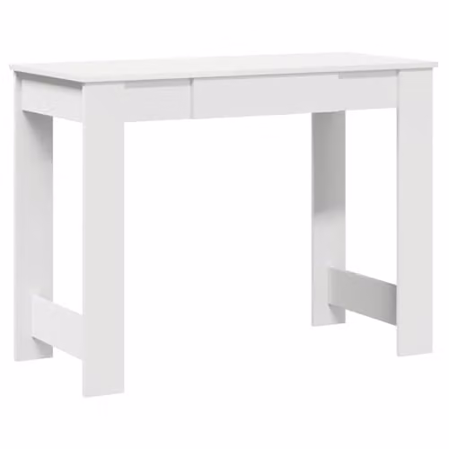vidaXL Modern White Writing Desk with MDF Laminate Finish, W/D/H: 100 x 45 x 75 cm