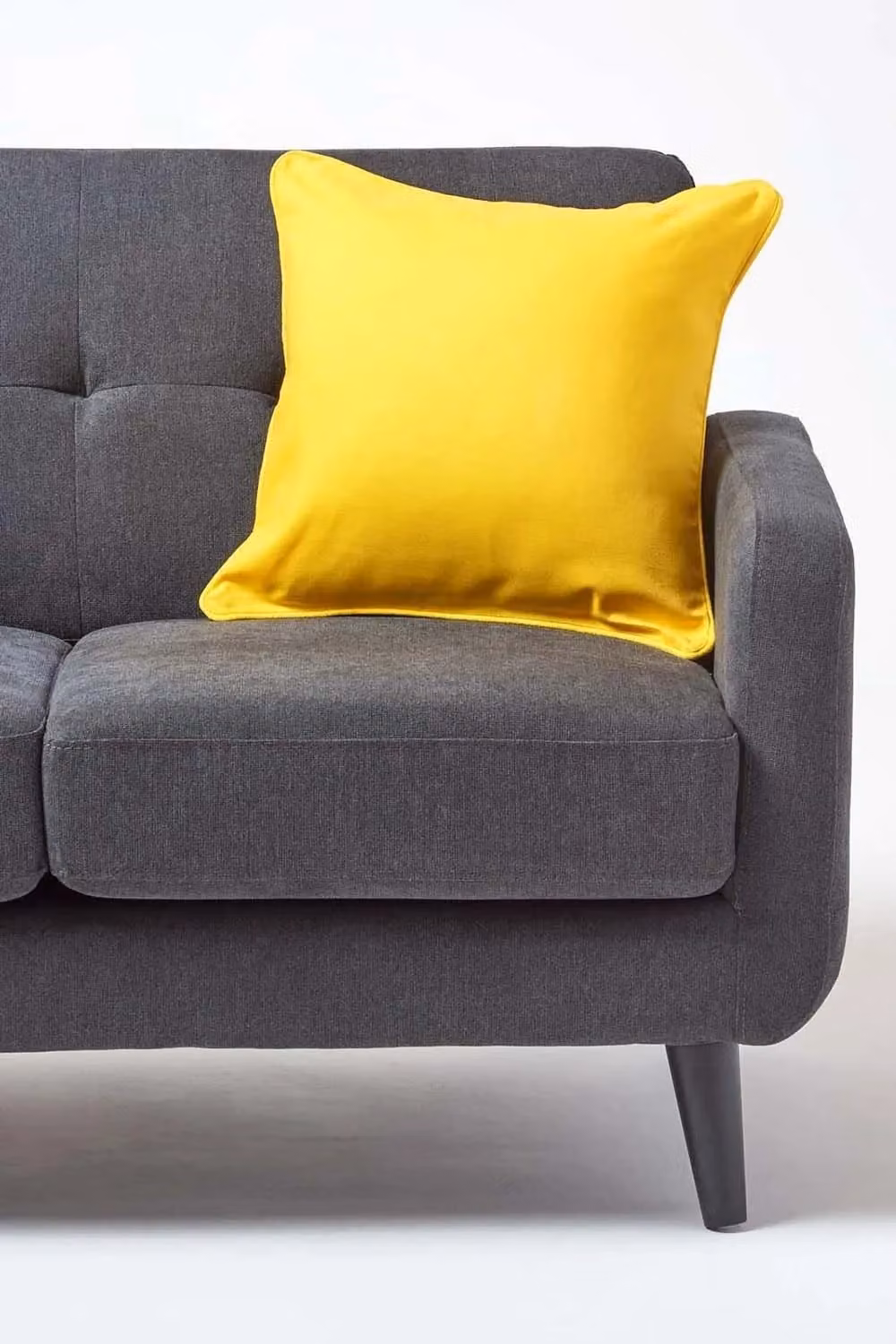 Homescapes Plain Yellow Cotton Square Cushion Cover, W/D/H: 60 x 60 x 60 cm – 2