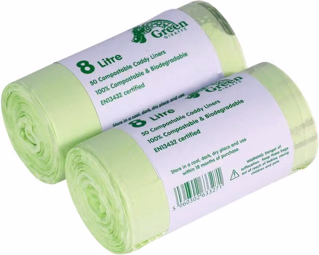 Green Giraffe 8 Litre Food Bin Caddy Liners in Green