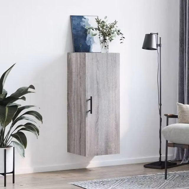 Berkfield Home Wall Mounted Cabinet in Grey Sonoma, W/D/H: 34.5 x 34 x 90 cm – 1
