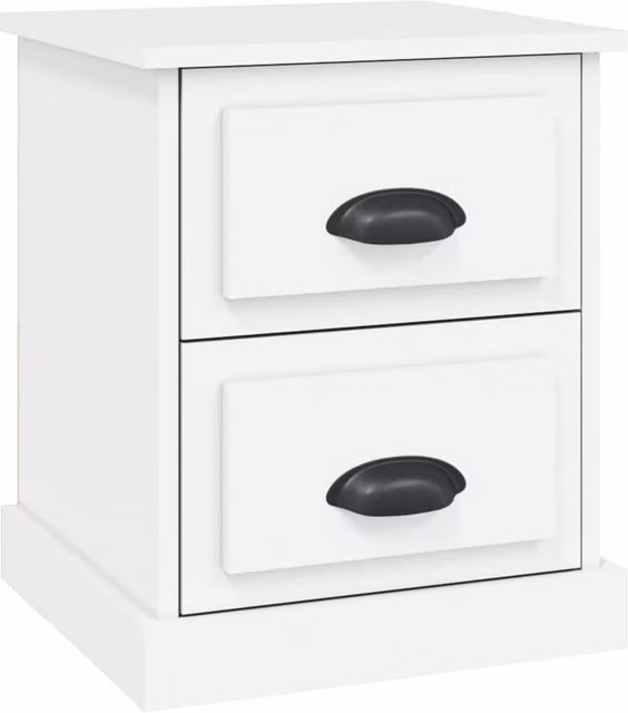 Berkfield Home White Bedside Cabinet W/D/H: 39 x 39 x 47.5 cm – 1