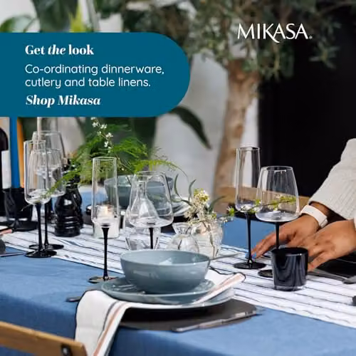 Mikasa Palermo Lead-Free Crystal Champagne Flute Set of 4, 250ml, Transparent with Black Stems – 5