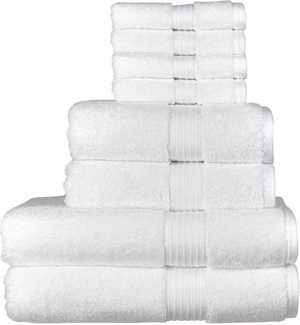 CHRISTY Supreme Hygro Luxury 8 Piece Supima Cotton Towel Set in White
