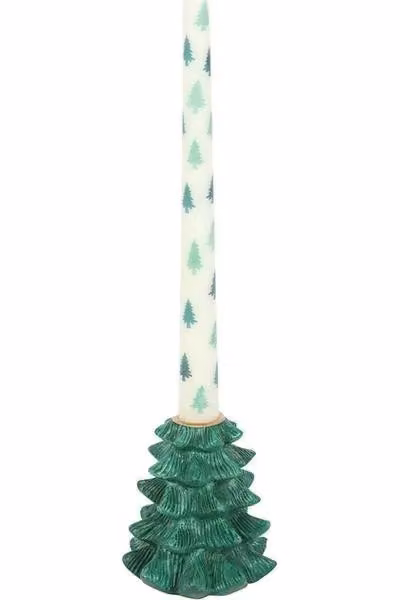 KDMD Green Fir Tree Tabletop Candle Holder with Taper Candle – 2