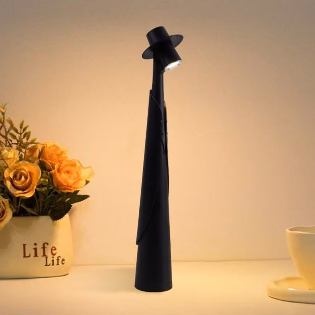 INMTFEI Rechargeable LED Touch Bedside Lamp in Black with Dimmer and Warm White Light – 1