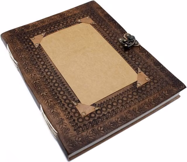 KDMK Customisable Brown Leather Visitor Book with Hardcover and 200 Pages