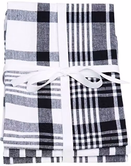 dexam Love Colour Set of 3 Extra-Large Tea Towels in Black and Multicolour
