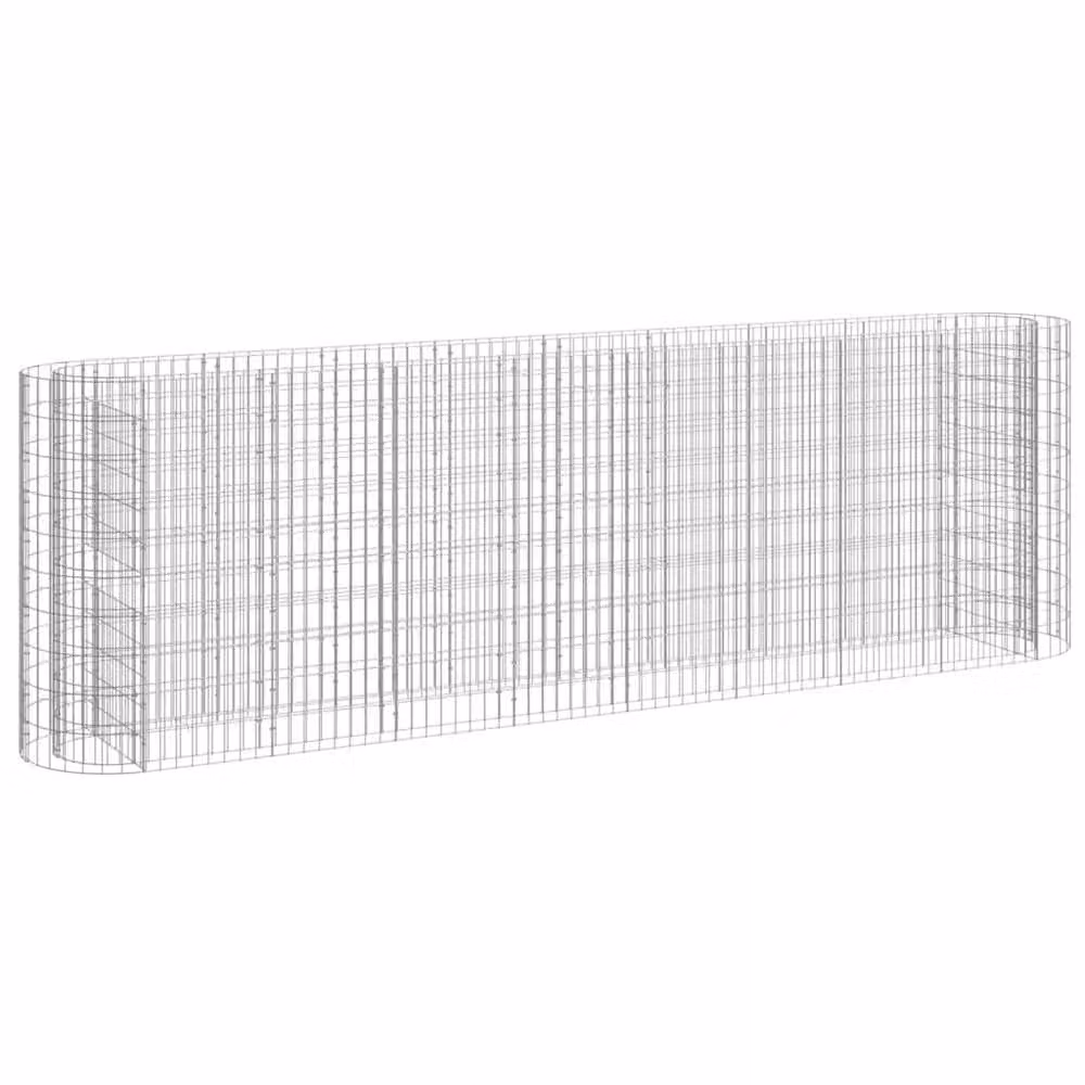 Berkfield Home Durable Galvanised Steel Gabion Raised Bed in Silver, W/D/H: 330 x 50 x 100 cm – 3