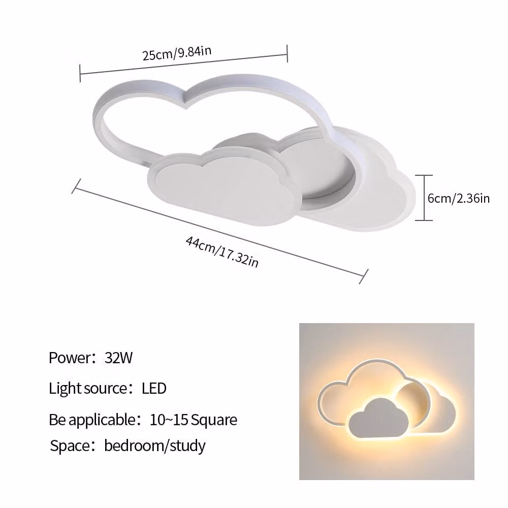 Pheashine Creative LED Ceiling Light, 32W Dimmable with Remote Control, White – 2