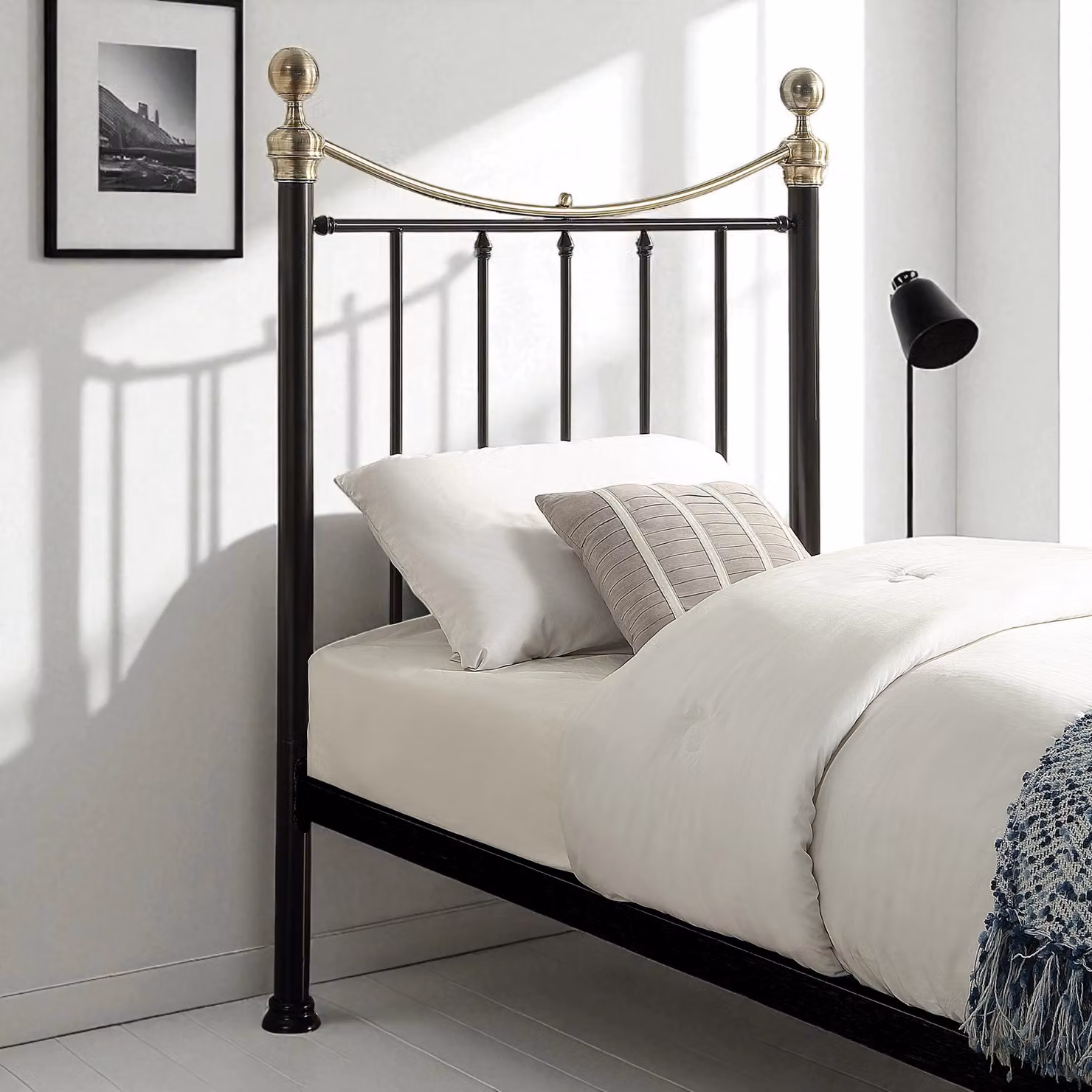 OAT Home Hampstead Traditional Single Metal Bed Frame with Guest Trundle in Black – 2