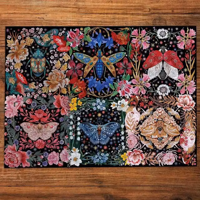 Blooming Beetles 1000 Piece Nature Jigsaw Puzzle in Yellow and Multicolour