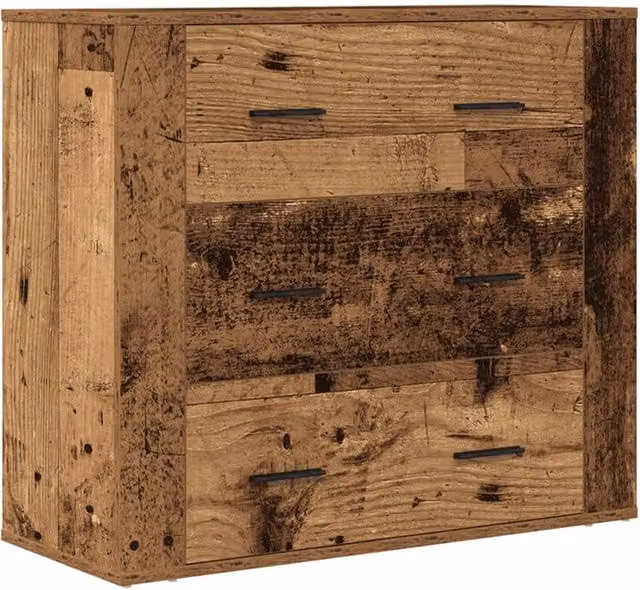 Berkfield Home Rustic Old Wood Sideboard in Brown, W/D/H: 80 x 33 x 70 cm