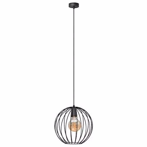 Netlighting Helam Mercure Wire Frame Pendant Ceiling Light in Black, Diameter: 30 cm