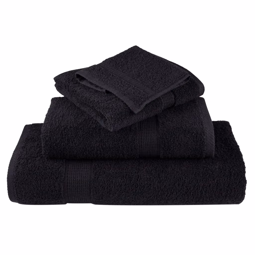 Berkfield Home SOLUND Premium Cotton Soap Towels, Black, 10 pcs, W/D/H: 30 x 30 cm, 600 gsm – 4