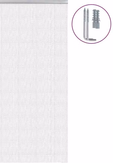 Berkfield Home Aluminium Chain Door Fly Screen, Silver, W: 90 cm, H: 212 cm