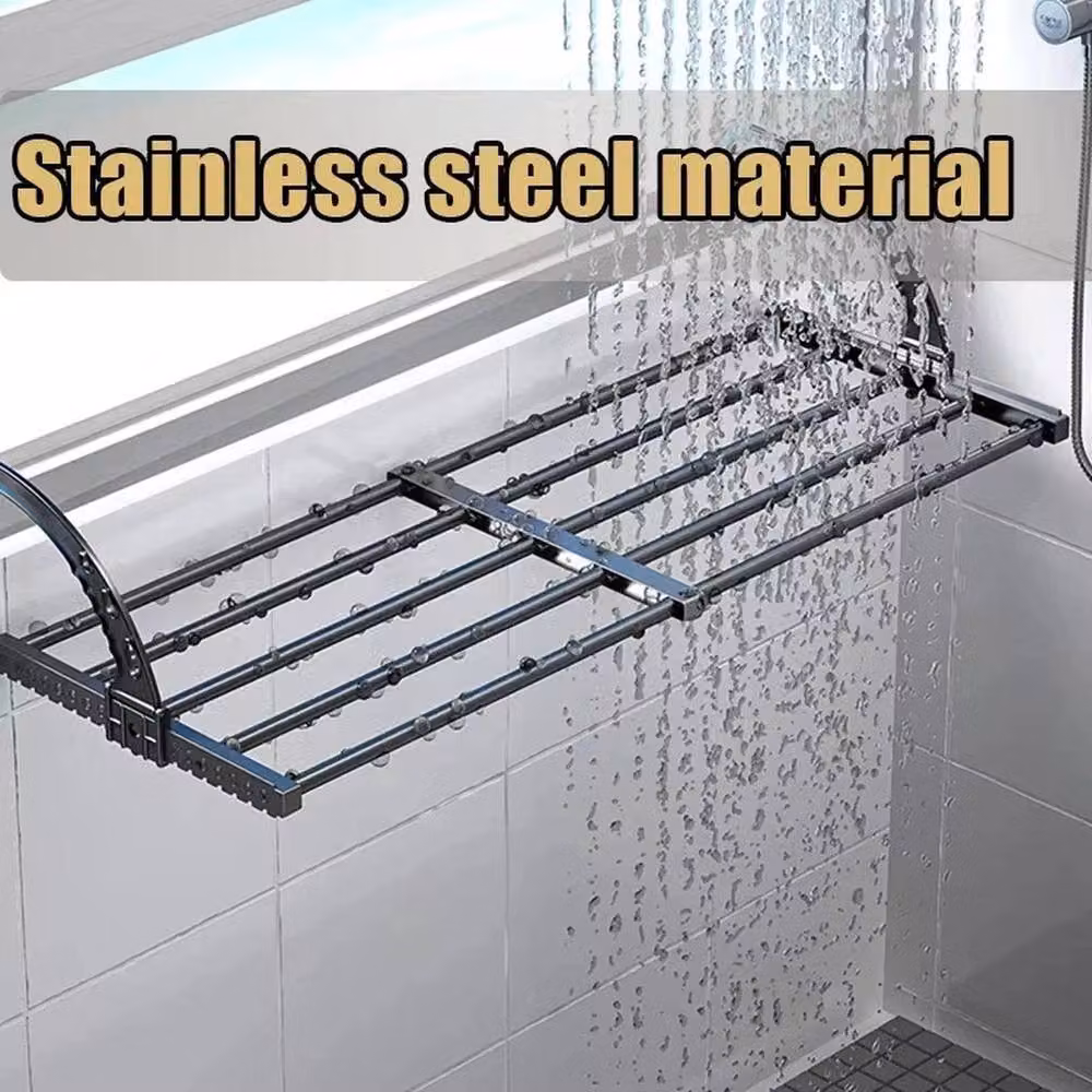 FORGEVIO Pack of 2 Multicolour Steel Radiator Clothes Airer Over Door Drying Racks with Hooks – 3
