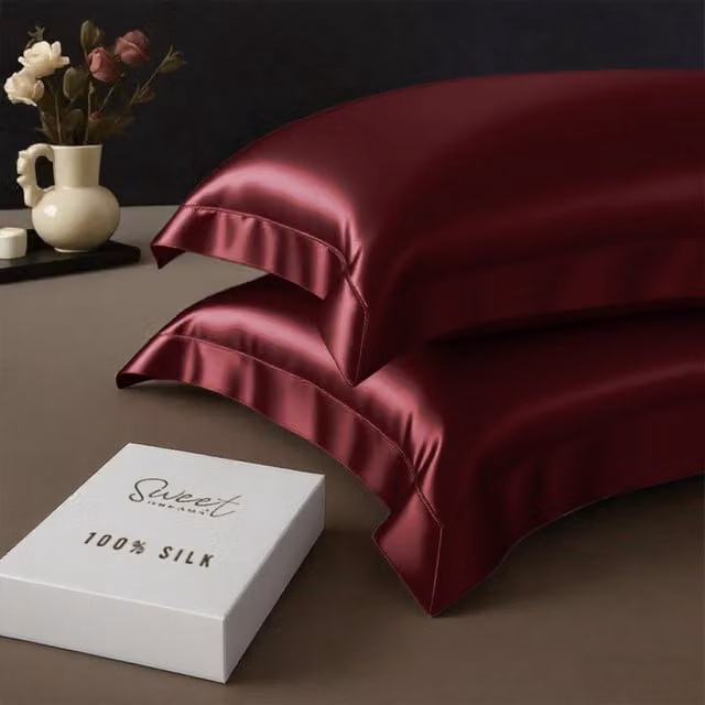 Sweet Dreams Luxury Red Silk Oxford Pillowcase