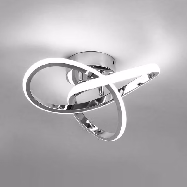 COMELY Modern LED Curved Ceiling Light in Chrome and White for Hallways – 1