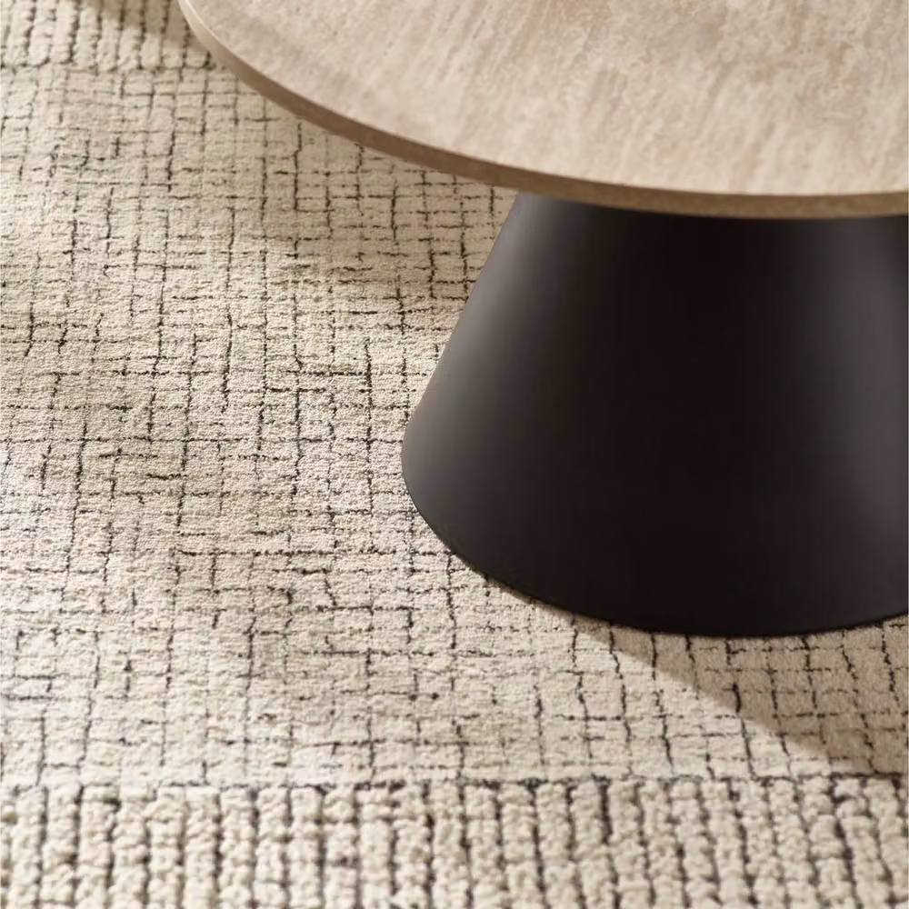 Cheshire Torrance Modern Nested Table Set in Travertine Effect and Black – 7