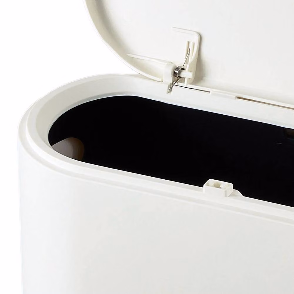 KORVIXA White Plastic Bathroom Waste Bin with Flip Lid, Height: 100 cm – 2