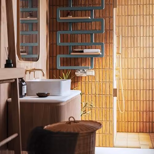 Terma Accessory Shelf for Bookie Towel Rail, Oak Wood, for 400 mm Wide Stand Model