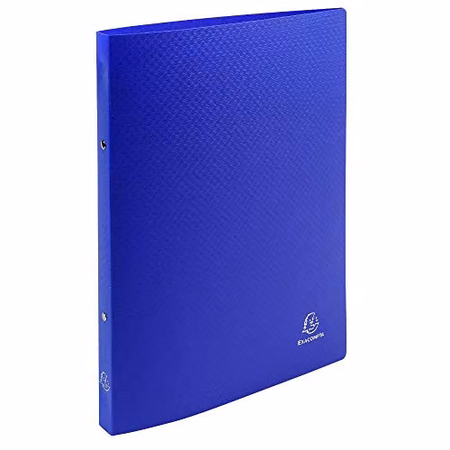 Exacompta OPAK Flexible A4 Binder with 2 Round Rings, 15 mm Diameter, 20 mm Spine, Dark Blue, W: 32 cm, D: 25 cm – 1