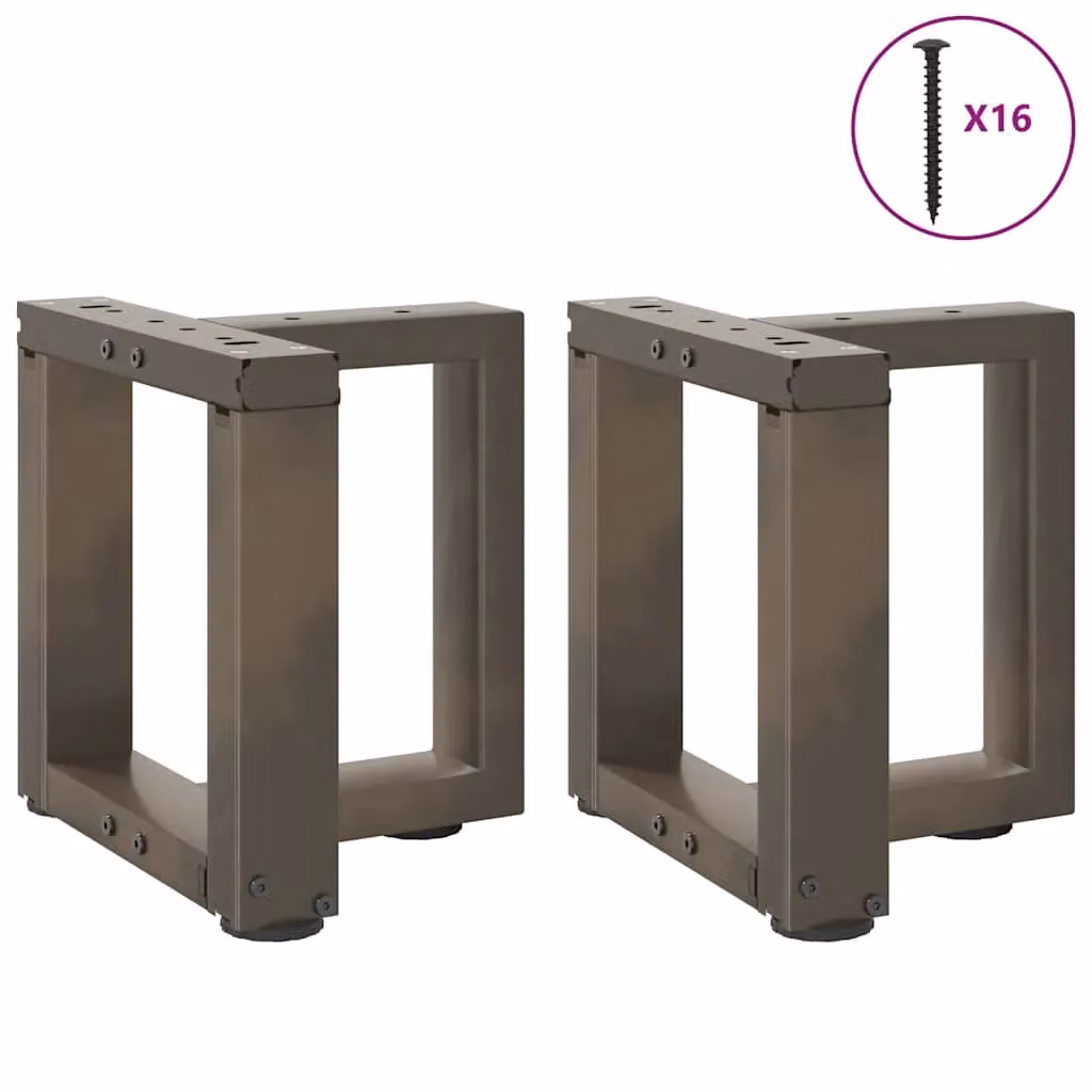 Berkfield Home T-Shaped Coffee Table Legs, 2 Piece Set, Black Matt Steel, W/D/H: 30 x 25 x 30 cm – 3