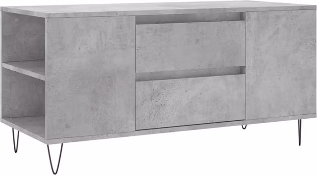 Berkfield Home Modern Rectangular Coffee Table in Concrete Grey, W: 102 cm, D: 44.5 cm, H: 50 cm – 1