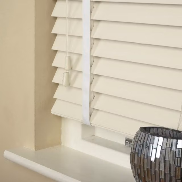 Terrys Made To Measure 50mm Wood Essence Venetian Blinds in Mirage Parchment Beige