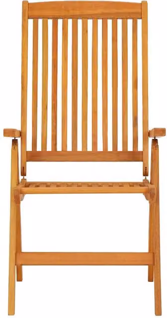 Berkfield Home Beautiful Folding Garden Chairs, Set of 2, Brown Solid Wood Eucalyptus – 1