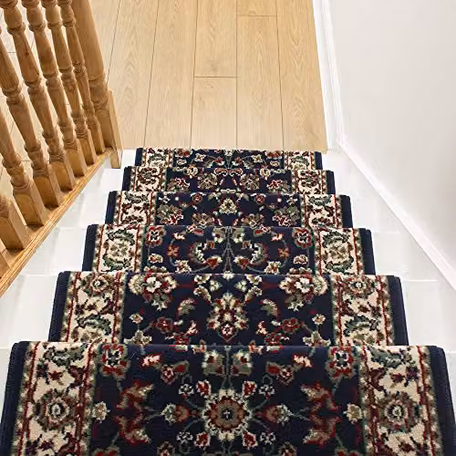 runrug Traditional Stair Runner Carpet, Blue, W: 60 cm, L: 600 cm – 3