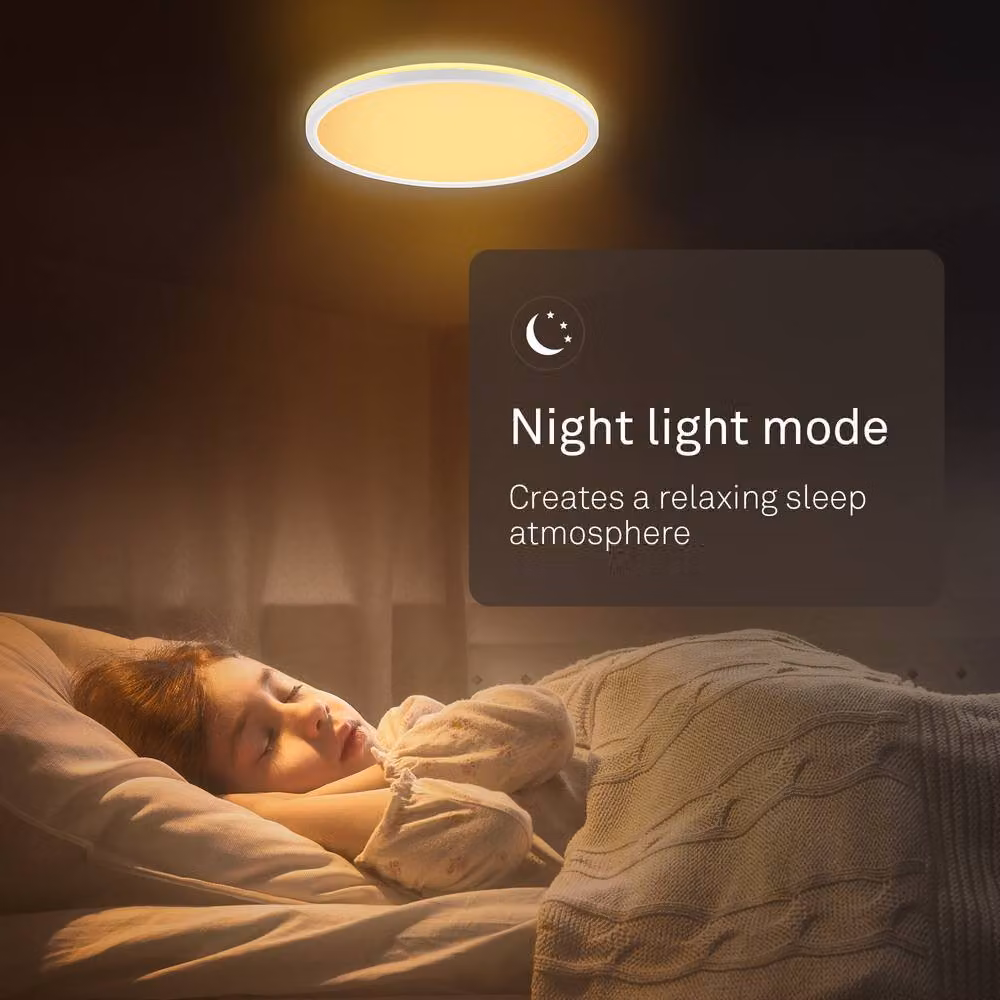 B.K.Licht White LED Slim Ceiling Panel with Remote Control, Dimmable CCT, 22W, 3000lm, IP44, W/D/H: 42 x 42 x 3 cm – 8