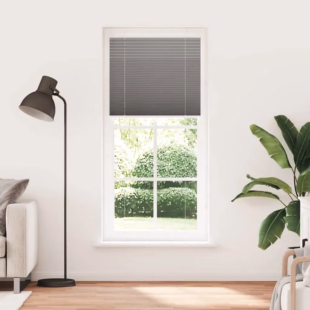 Berkfield Home Single Pleat Fabric Blind in Anthracite and Black, W: 85 cm, H: 200 cm – 2