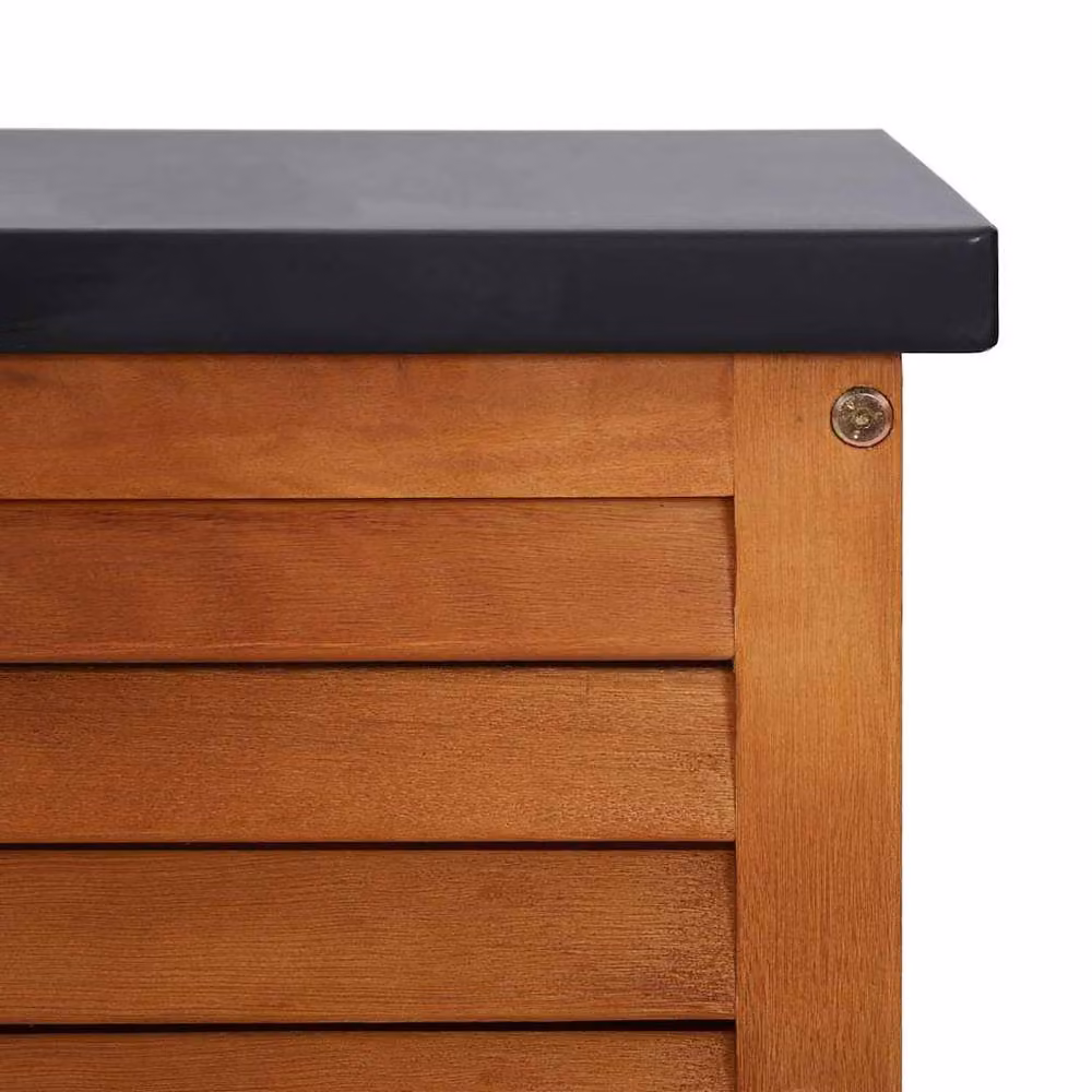 Berkfield Home Garden Storage Box in Brown Solid Oiled Eucalyptus Wood, W/D/H: 150 x 50 x 55 cm – 6