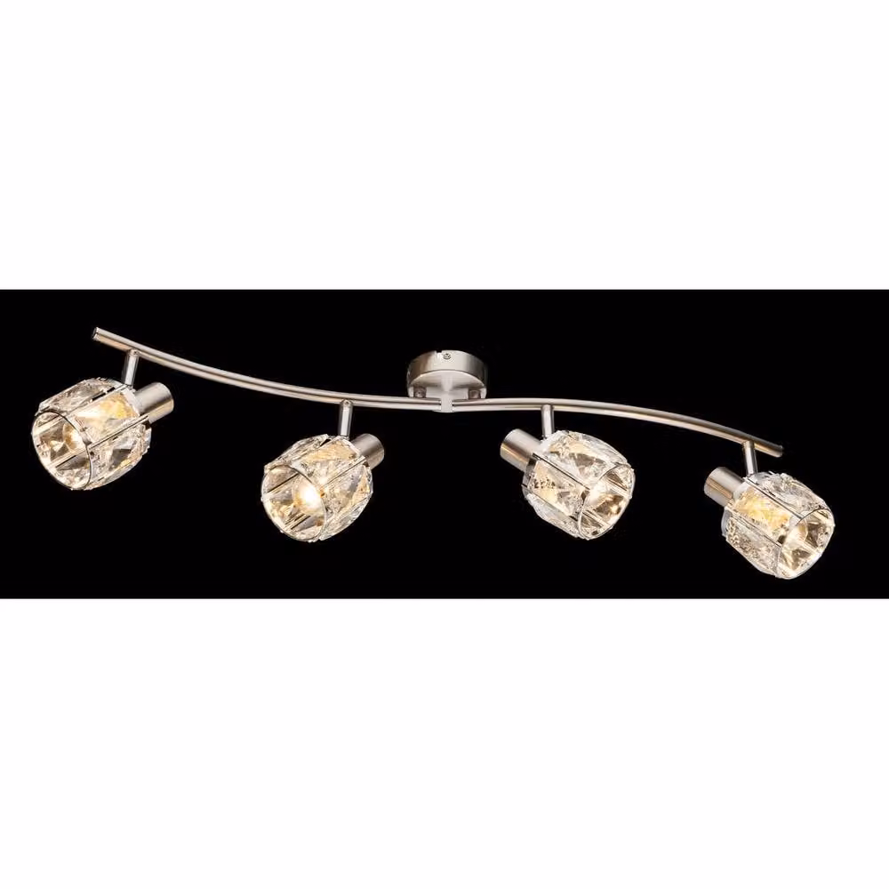 Netlighting Kris Adjustable Ceiling Spotlight Bar in Grey Matt Nickel with 4x E14 Sockets – 2