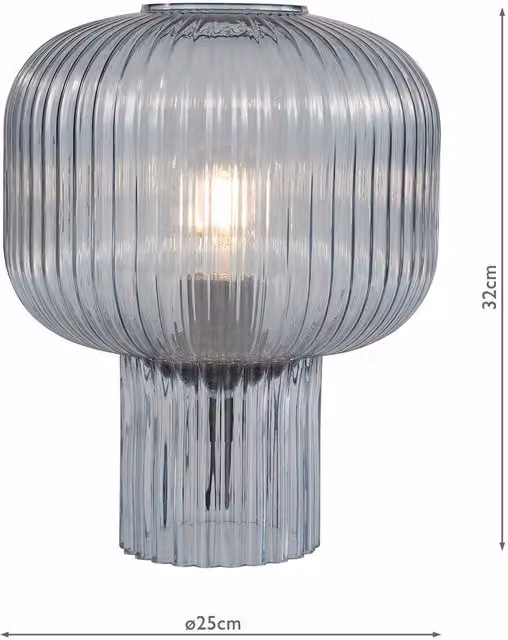 Dar Lighting DEM4223 Modern Blue and Grey Glass Tabletop Task Lamp