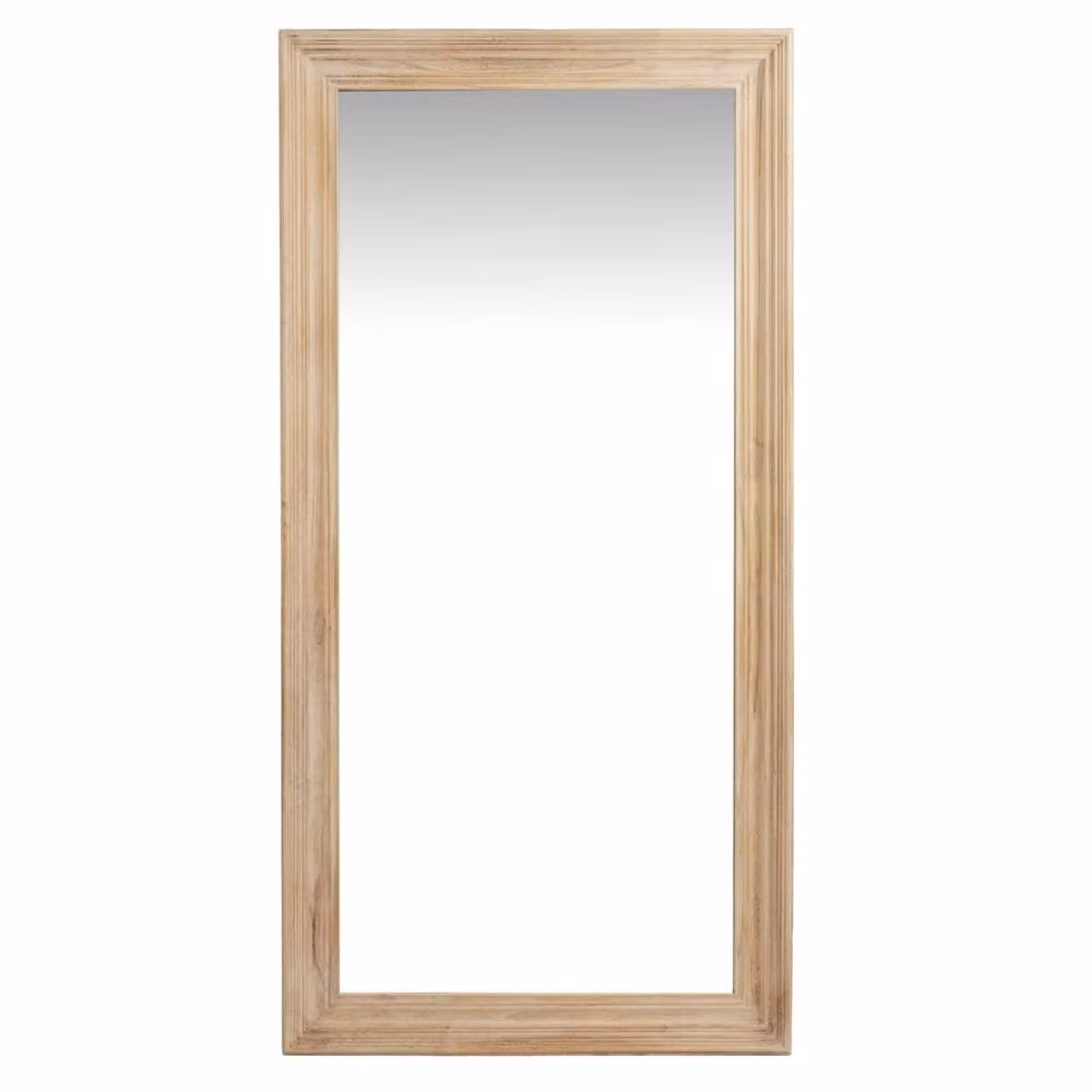 Wyld Haus Large Natural Full Length Rectangular Wooden Hanging Mirror in Brown – 2