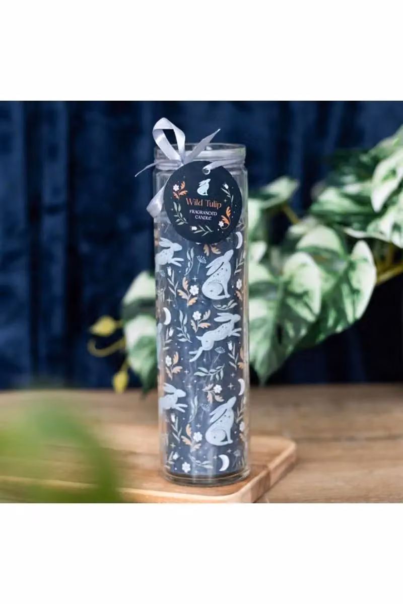 KDMD Midnight Hare Wild Tulip Scented Tube Votive Candle in Petrol Blue – 4